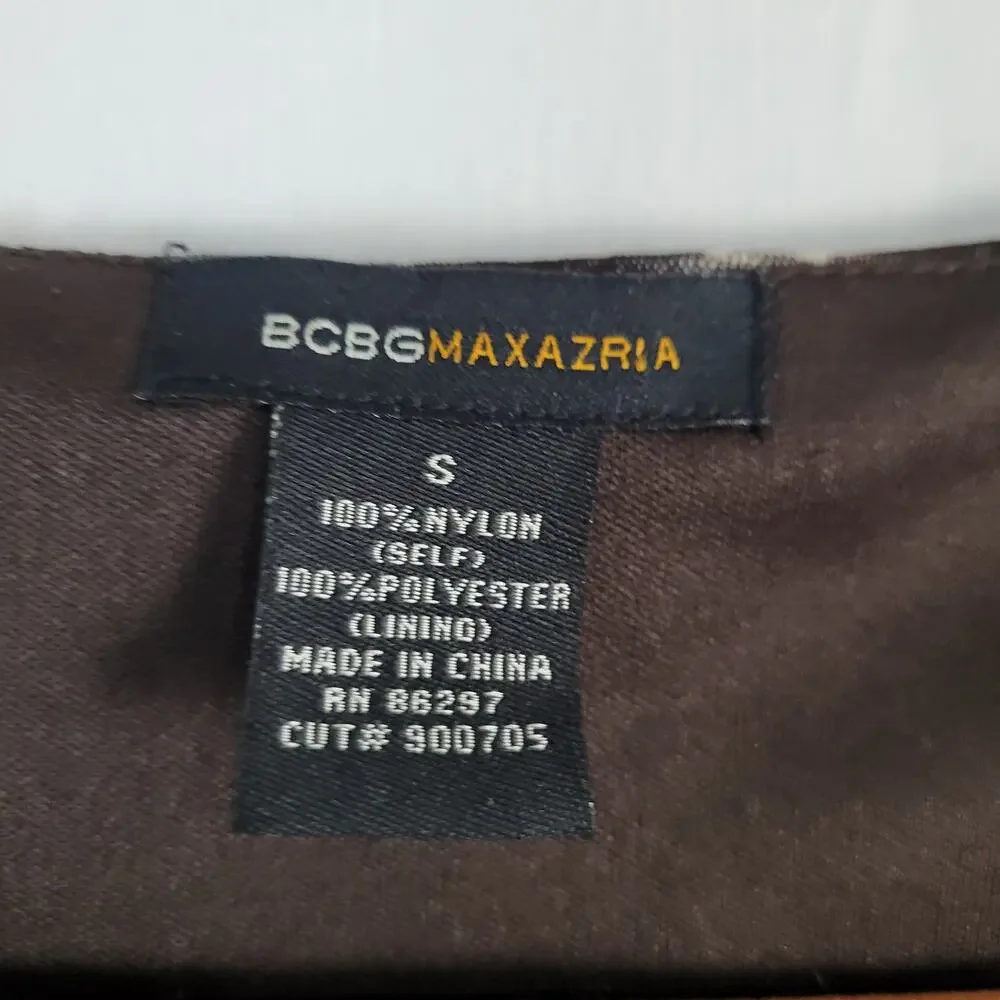 BCBG MAXAZRIA Animal Print Bell Sleeve V-neck Top size S Black Y2K Party Office - Picture 3 of 7